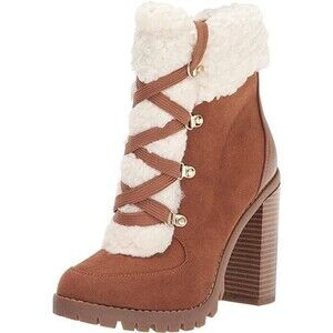 NWOB BCBGeneration Womens Paloma Fashion Ankle Boot Brown Suede Sherpa Lining 9